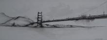 Golden Gate 1 - Encre sur papier aquarelle - 49 x 18 cm - 2013