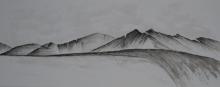 Vallée de la Mort 1 - Encre sur papier aquarelle - 49 x 18 cm - 2013