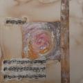 Spirale Musicale Crescendo - Flash et Collages sur carton toilé - 25 x 25 cm