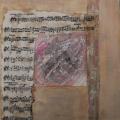 Spirale Musicale Preludio - Flash et Collages sur carton toilé - 25 x 25 cm