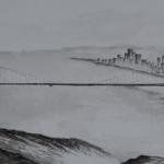 Golden Gate 2 - Encre sur papier aquarelle - 49 x 18 cm - 2013