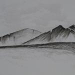 Vallée de la Mort 1 - Encre sur papier aquarelle - 49 x 18 cm - 2013